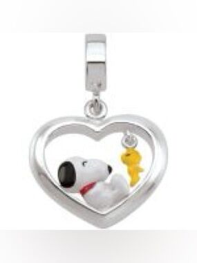 PERSONA PEANUTS - “Best Friend Love” Sterling & Enamel Heart Charm/Pendant